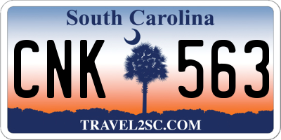 SC license plate CNK563