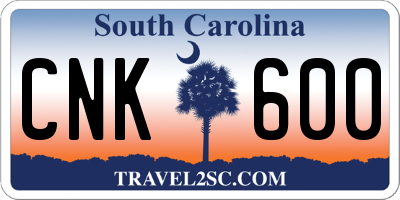 SC license plate CNK600