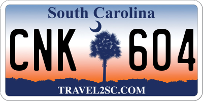 SC license plate CNK604