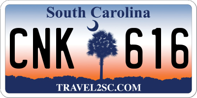 SC license plate CNK616