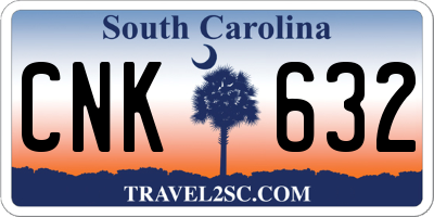 SC license plate CNK632