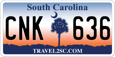SC license plate CNK636