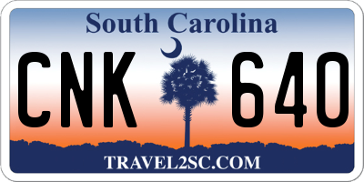 SC license plate CNK640