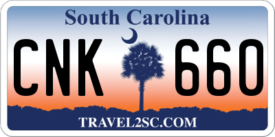 SC license plate CNK660