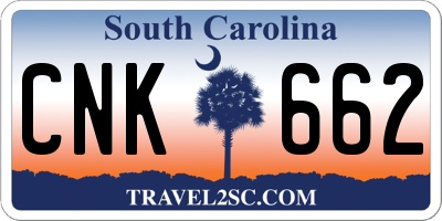 SC license plate CNK662