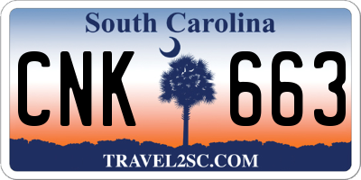 SC license plate CNK663