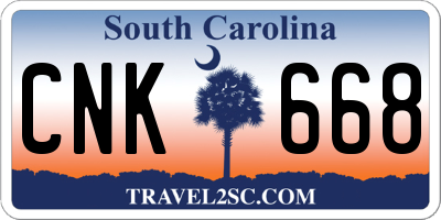 SC license plate CNK668