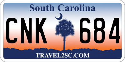 SC license plate CNK684
