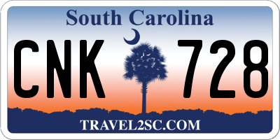 SC license plate CNK728