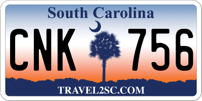 SC license plate CNK756