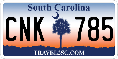 SC license plate CNK785