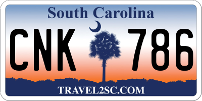 SC license plate CNK786