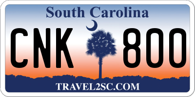 SC license plate CNK800