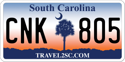SC license plate CNK805