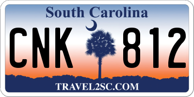 SC license plate CNK812