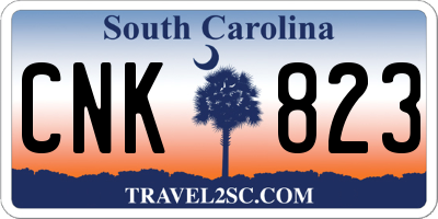 SC license plate CNK823