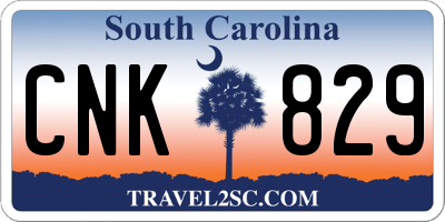 SC license plate CNK829