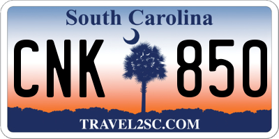 SC license plate CNK850