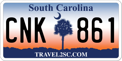 SC license plate CNK861