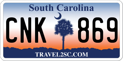 SC license plate CNK869