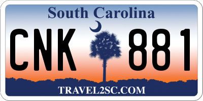 SC license plate CNK881