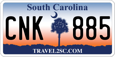 SC license plate CNK885