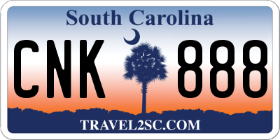 SC license plate CNK888
