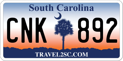 SC license plate CNK892