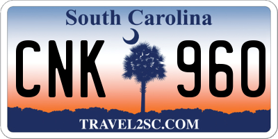 SC license plate CNK960