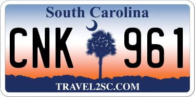 SC license plate CNK961
