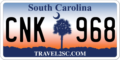 SC license plate CNK968