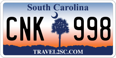 SC license plate CNK998