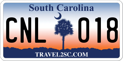 SC license plate CNL018