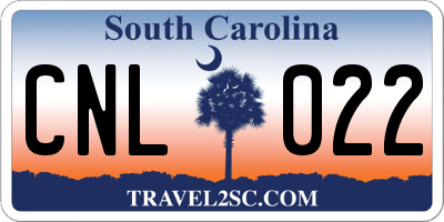 SC license plate CNL022