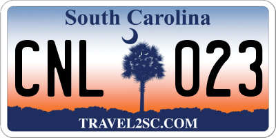 SC license plate CNL023
