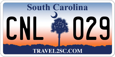 SC license plate CNL029