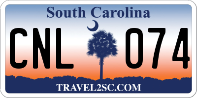 SC license plate CNL074