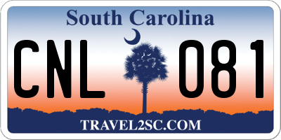SC license plate CNL081