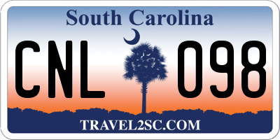 SC license plate CNL098