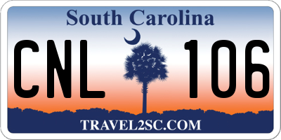 SC license plate CNL106