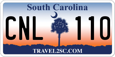 SC license plate CNL110