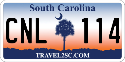 SC license plate CNL114