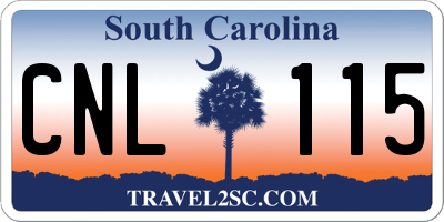 SC license plate CNL115