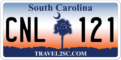 SC license plate CNL121