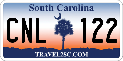 SC license plate CNL122