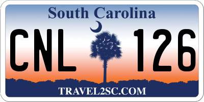 SC license plate CNL126