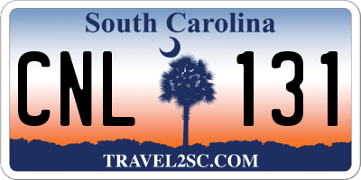 SC license plate CNL131