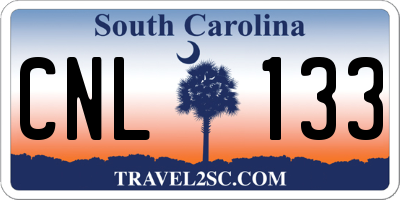 SC license plate CNL133