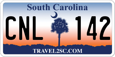 SC license plate CNL142