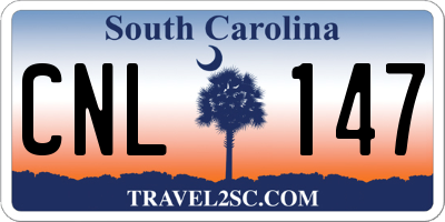 SC license plate CNL147